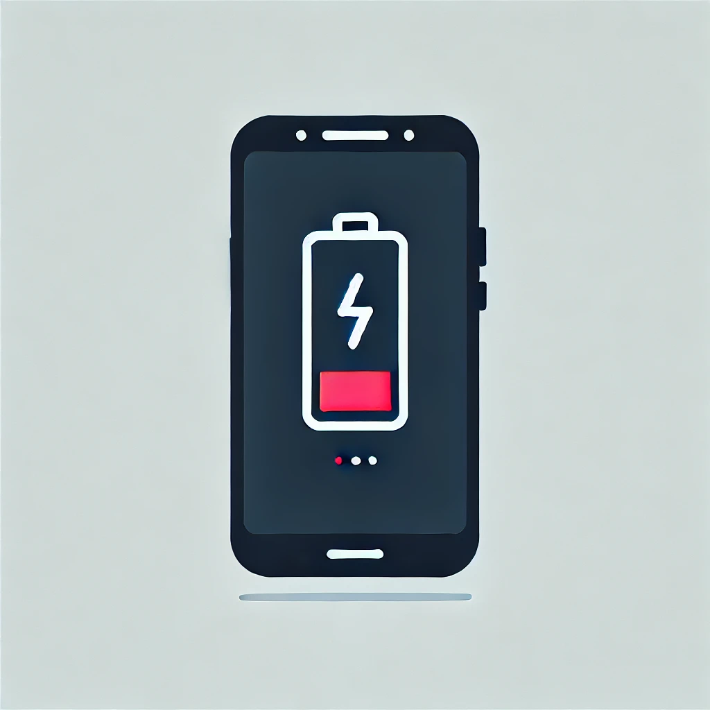 A-simple-Android-smartphone-with-a-low-battery-charging-symbol.-The-battery-icon-is-red-and-minimalistic-indicating-low-power.-The-phone-has-a-clean